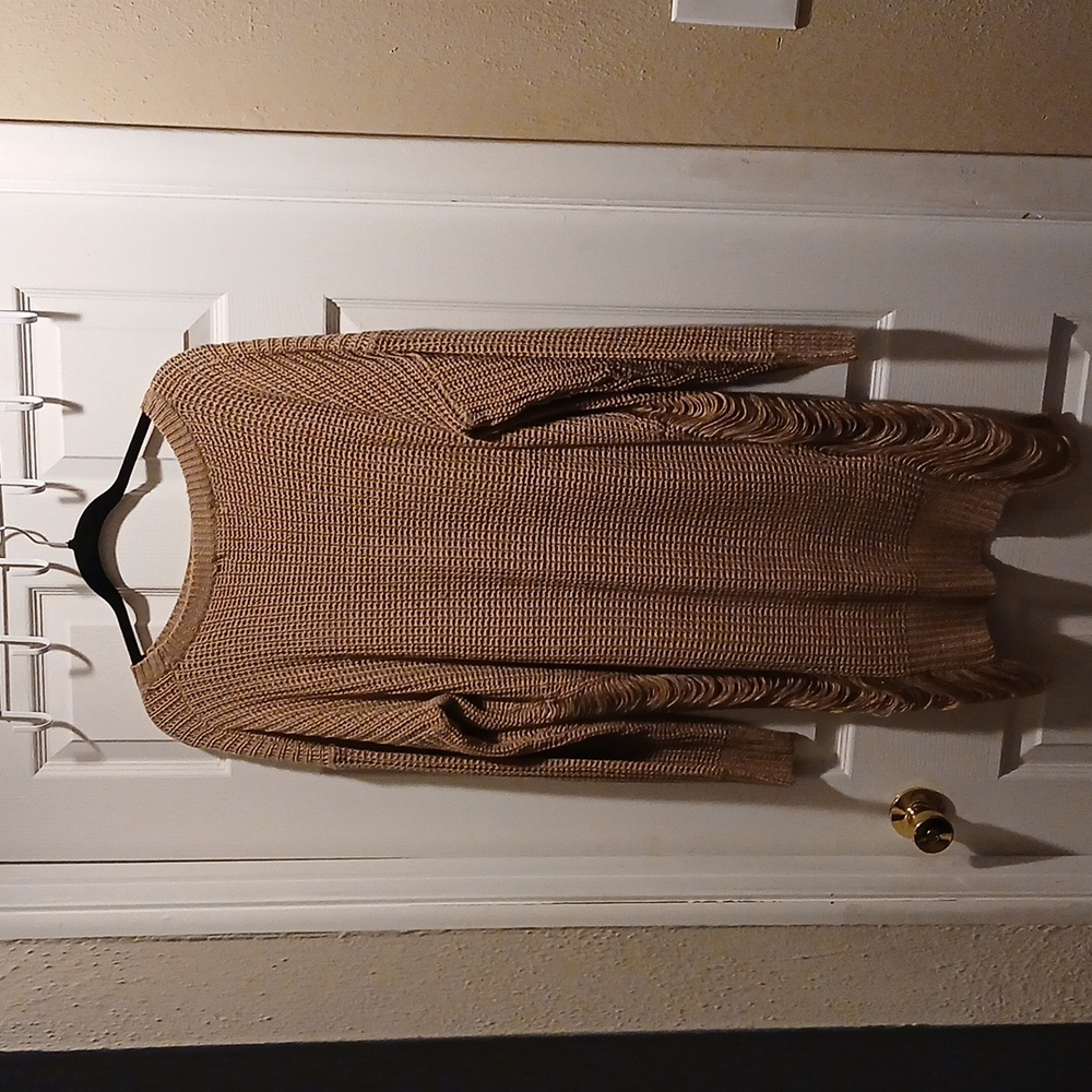 Planet Gold 2x Beige Distressed High Low Sweater #5